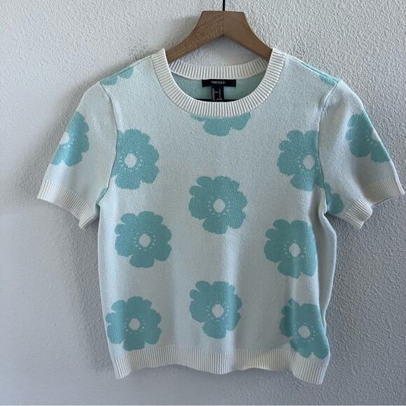 Forever 21 Tops - Forever 21 Floral Cartoon Mom Sweater Top Knit Casual Novelty Floral Large
